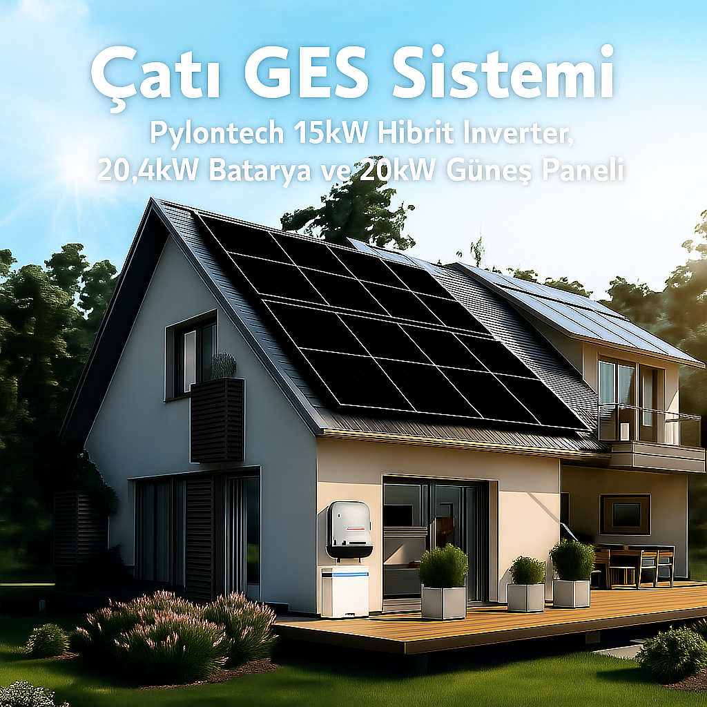 15kW Hibrit İnverter 20kW Batarya 20kW PV