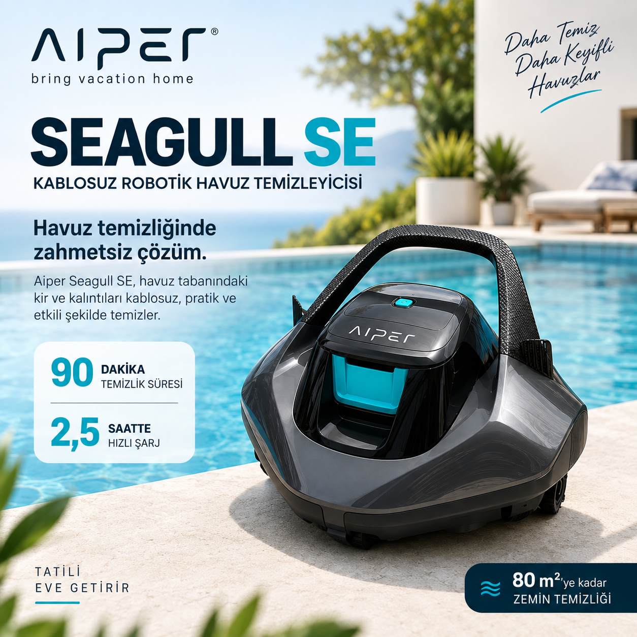 Aiper Seagull SE teknik özellikleri ve çalışma bilgileri