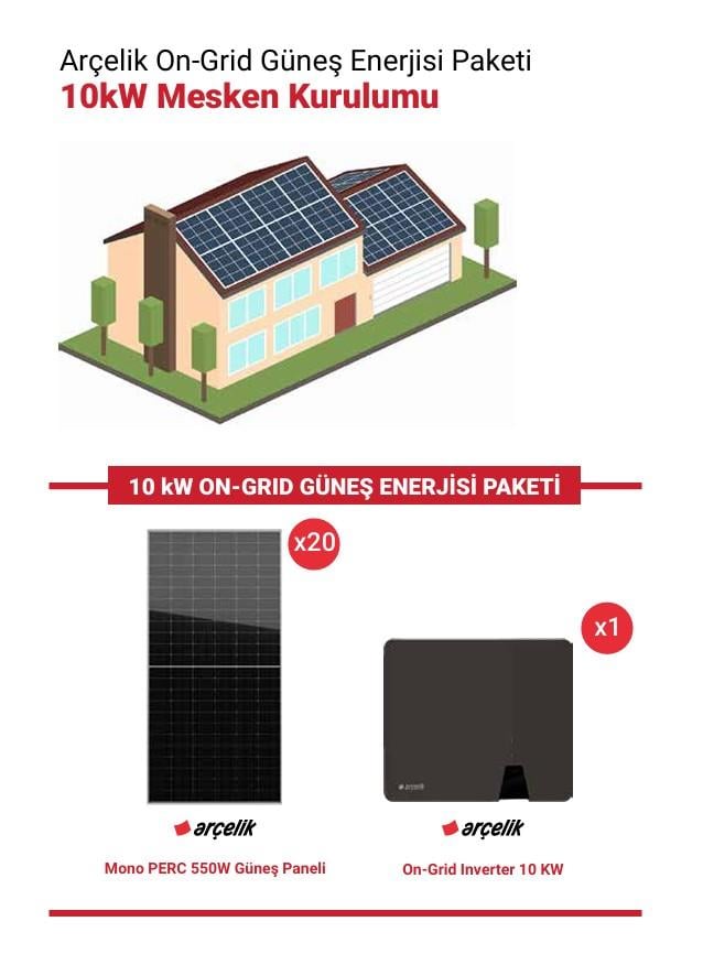 Arçelik 10.0 kW Solar Paket ve Yapı Kredi Leasing