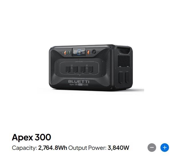 BLUETTI Apex 300 Taşınabilir Güç İstasyonu – 300W İnverterli, LiFePO₄ Bataryalı, Güneş Enerjisi Uyumlu