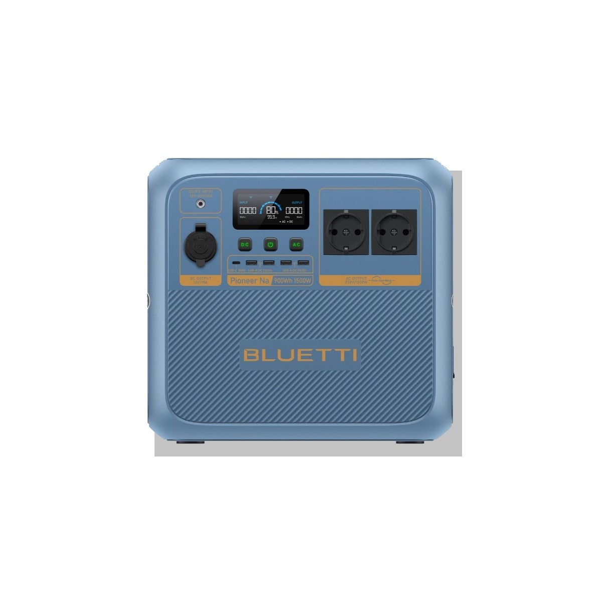 bluetti pioneer na 900wh 1500w taşınabilir güç istasyonu ön görünüm yüksek kapasiteli power station