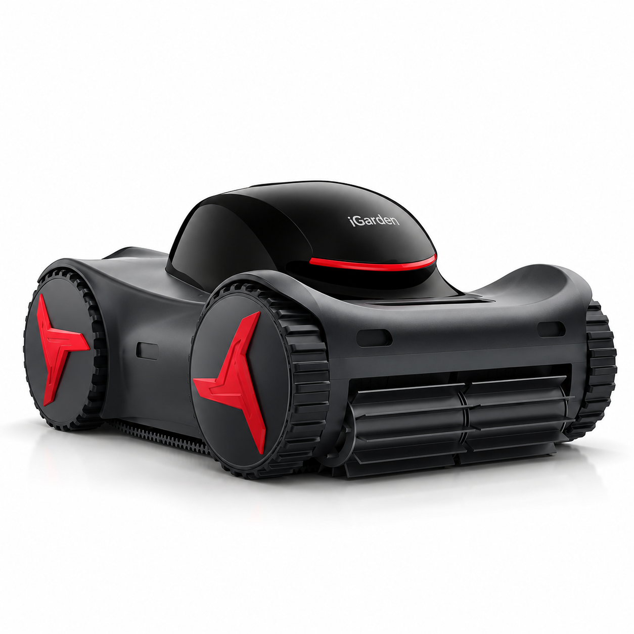 iGarden M1-50 kablosuz havuz robotu ön ve sol açıdan ürün görünümü