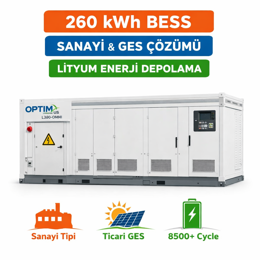 260 kWh BESS enerji depolama sistemi, sanayi ve ticari GES projeleri için lityum batarya çözümü