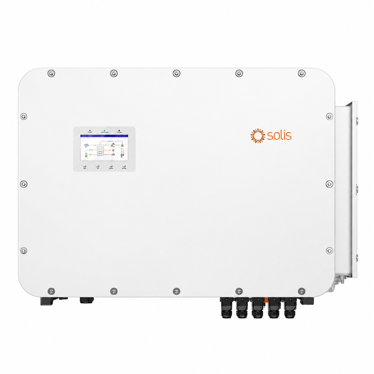 Solis S6-EH3P80K10-NV-YD-H 80 kW hibrit inverter ön görünümü