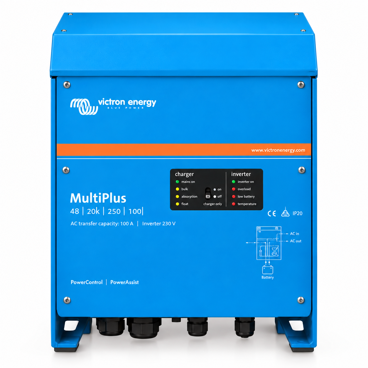 Victron Energy MultiPlus 48/20k/250-100 48V 20kW invertör ve 250A akü şarj cihazı