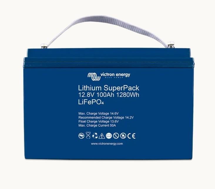Victron Lithium SuperPack 12.8V 100Ah LiFePO₄ lityum akü ön görünüm