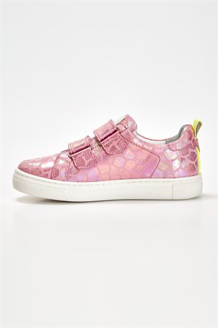 Girls Pink Printed Sneakers