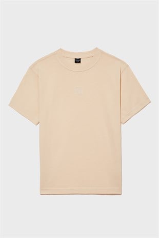 Beige Oversize Cotton T-shirt