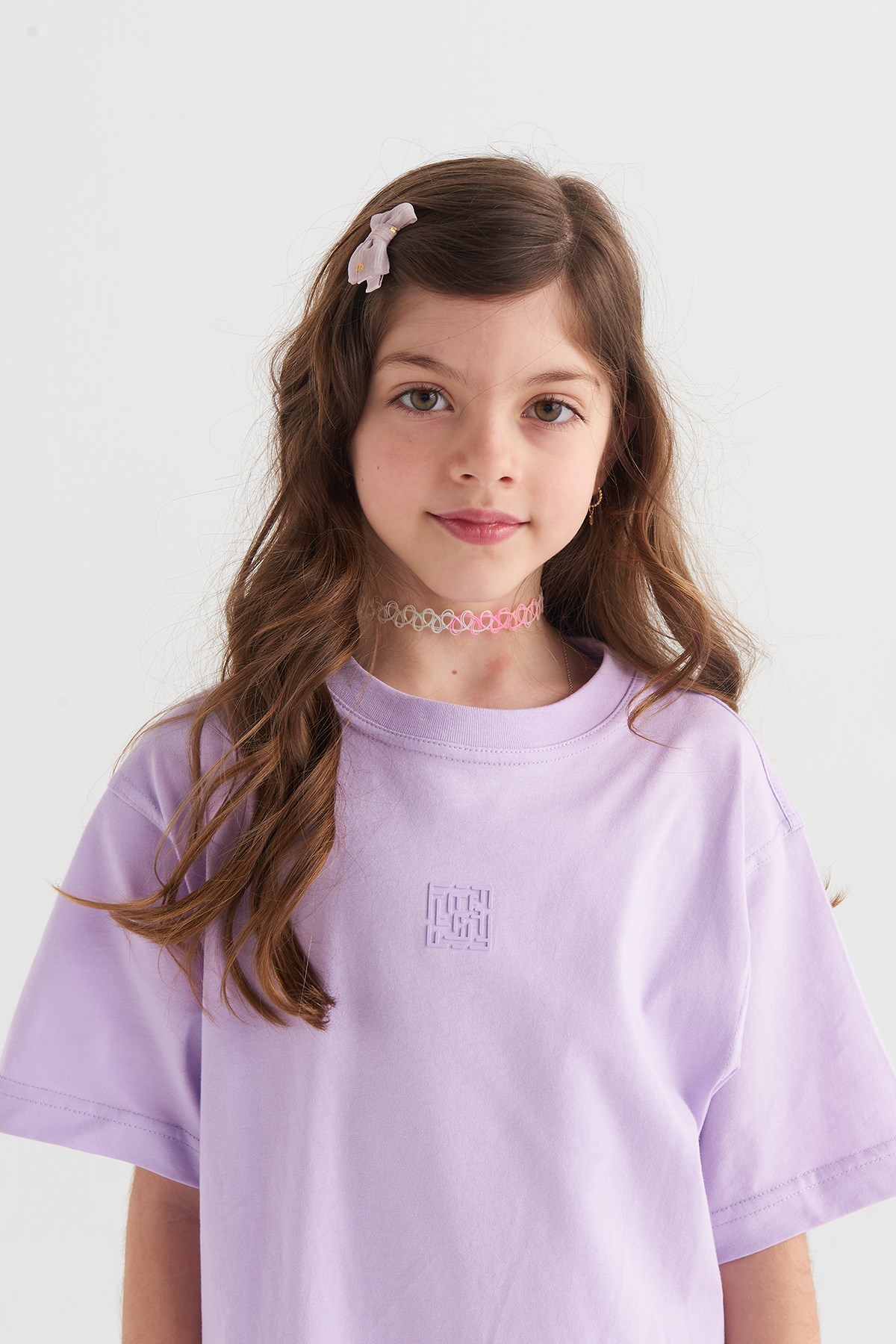 Kız Çocuk Oversize Lila T-shirt