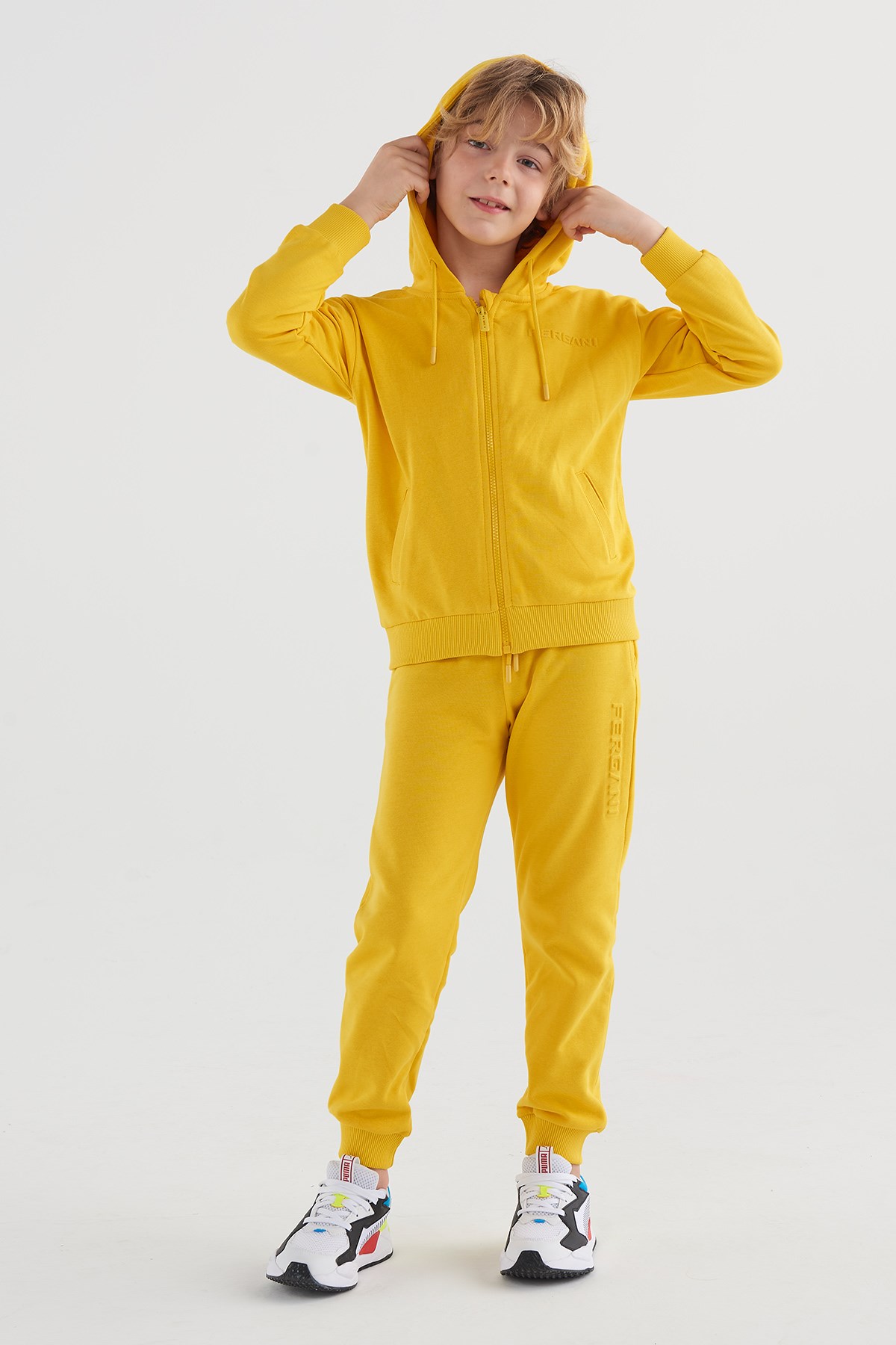 Unisex Çocuk Sarı Eşofman Üstü