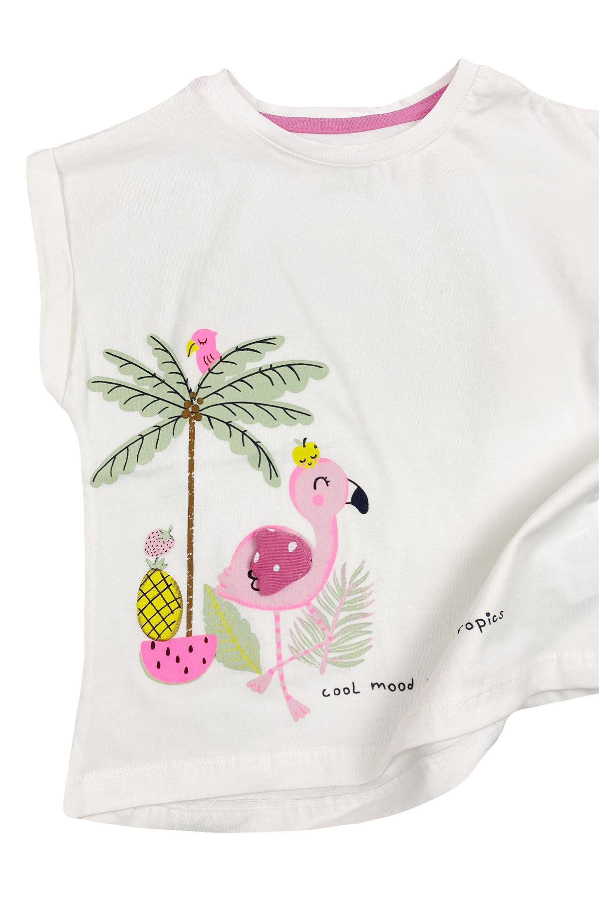 Flamingo Kısa Kollu Kız Bebek Tişört | hansbebe