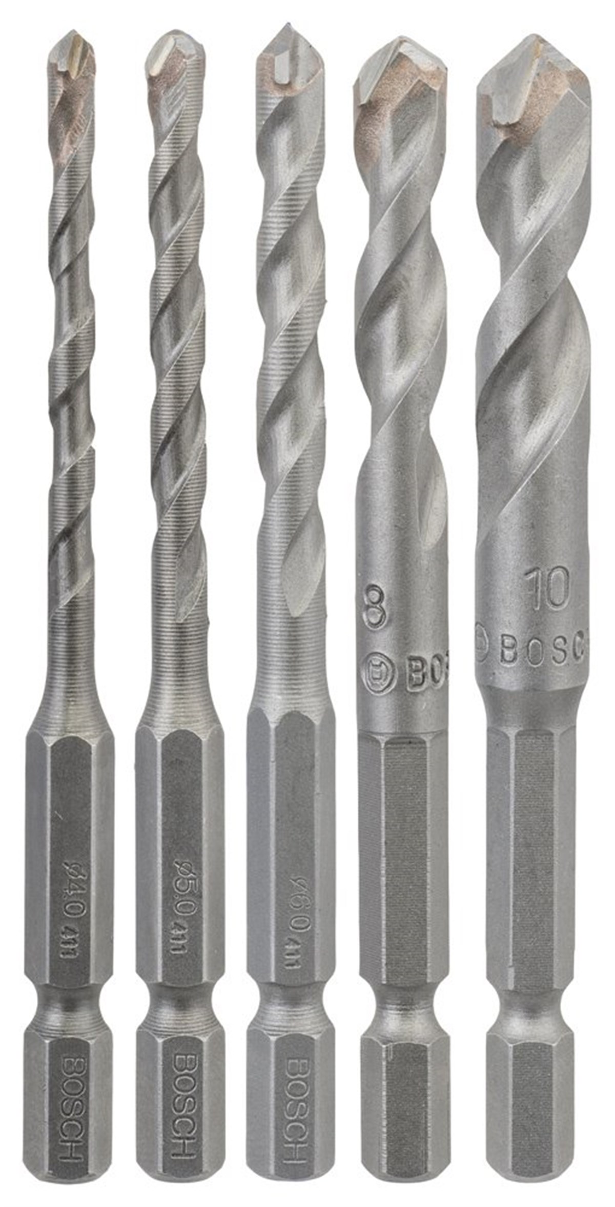 Bosch - Altıgen Şaftlı, HEX-9 Serisi HEX-9 Serisi Seramik için Matkap Ucu 5li Set 4-5-6-8-10 mm