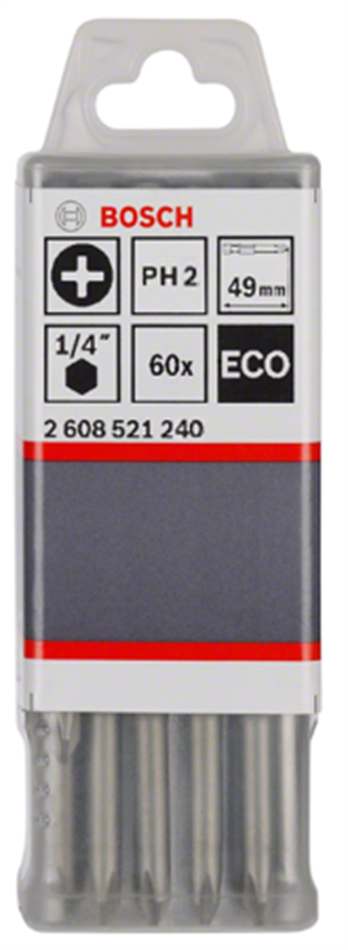 Bosch - Eco PH2 Vidalama Ucu 49mm 60lı