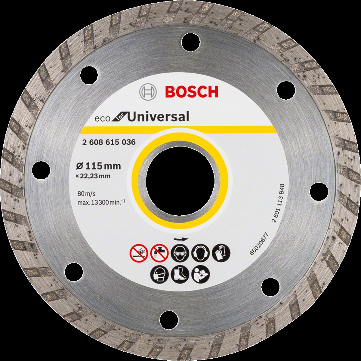 Bosch - Ekonomik Seri 9+1 Genel Yapı Malzemeleri İçin Elmas Kesme Diski 115 mm Turbo