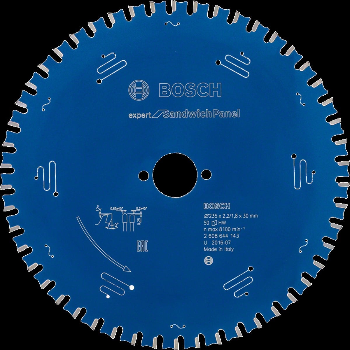 Bosch - Expert Serisi Çelik Levhalı Sandviç Panelleri için Daire Testere Bıçağı 235*30 mm 50 Diş
