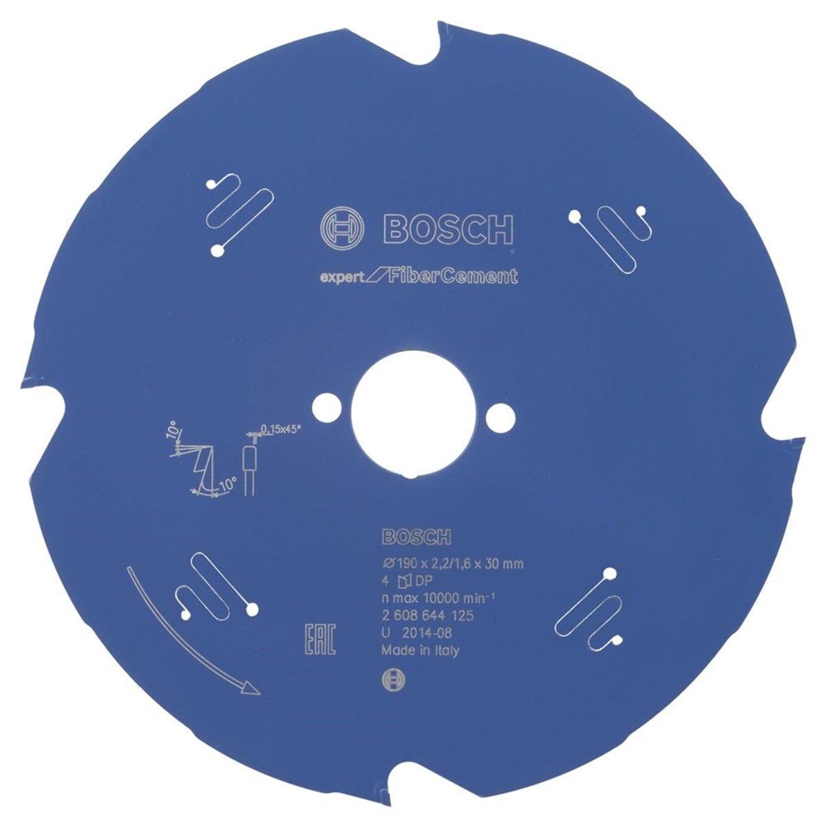 Bosch - Expert Serisi Lifli Çimento Ve Alçıpan için Daire Testere Bıçağı 190*30 mm 4 Diş