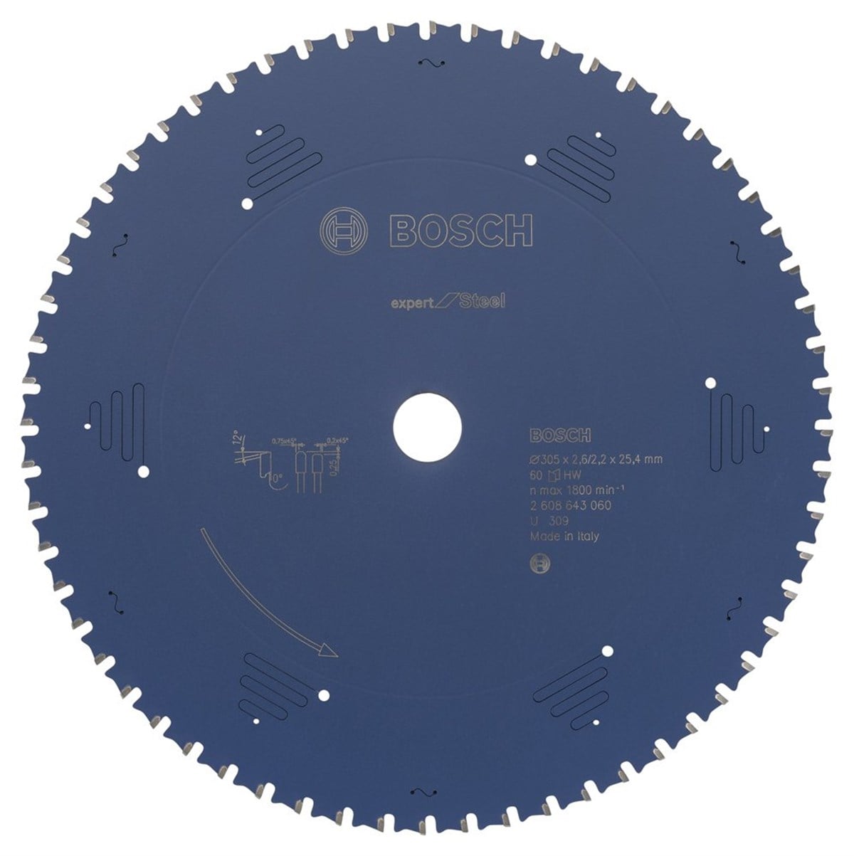 Bosch - Expert Serisi Metal için Daire Testere Bıçağı 305*25,40 mm 60 Diş