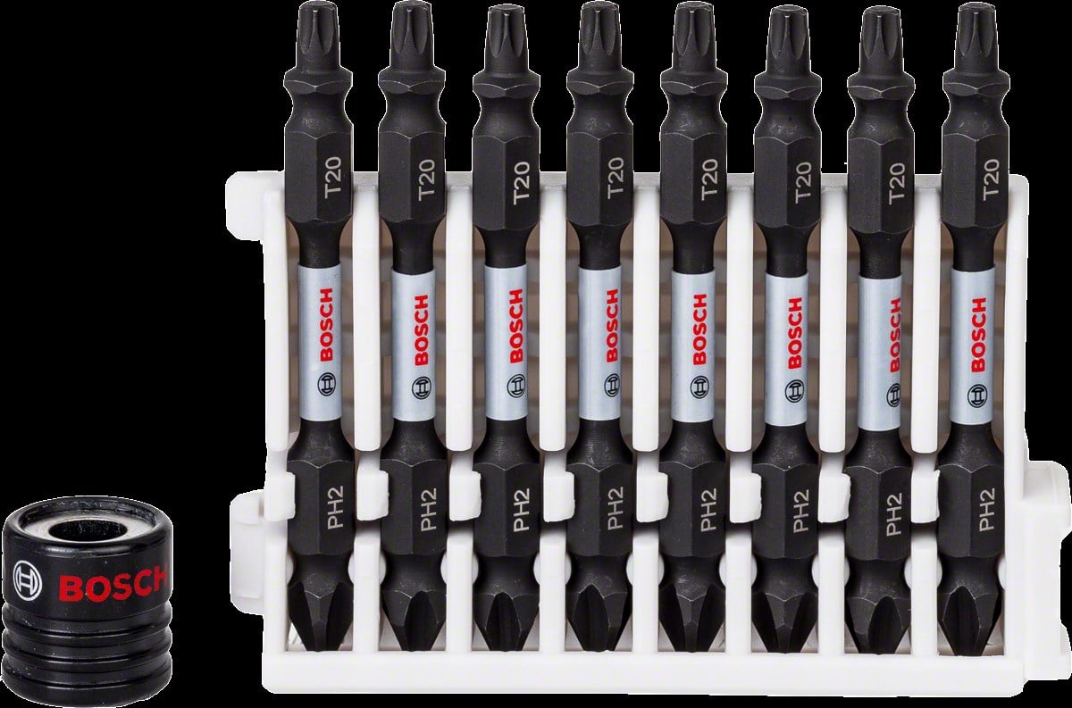 Bosch - Impact Control Serisi Çift Taraflı Vidalama Ucu 8liPH2/T20 *65mm + Mıknatıslı Tutucu