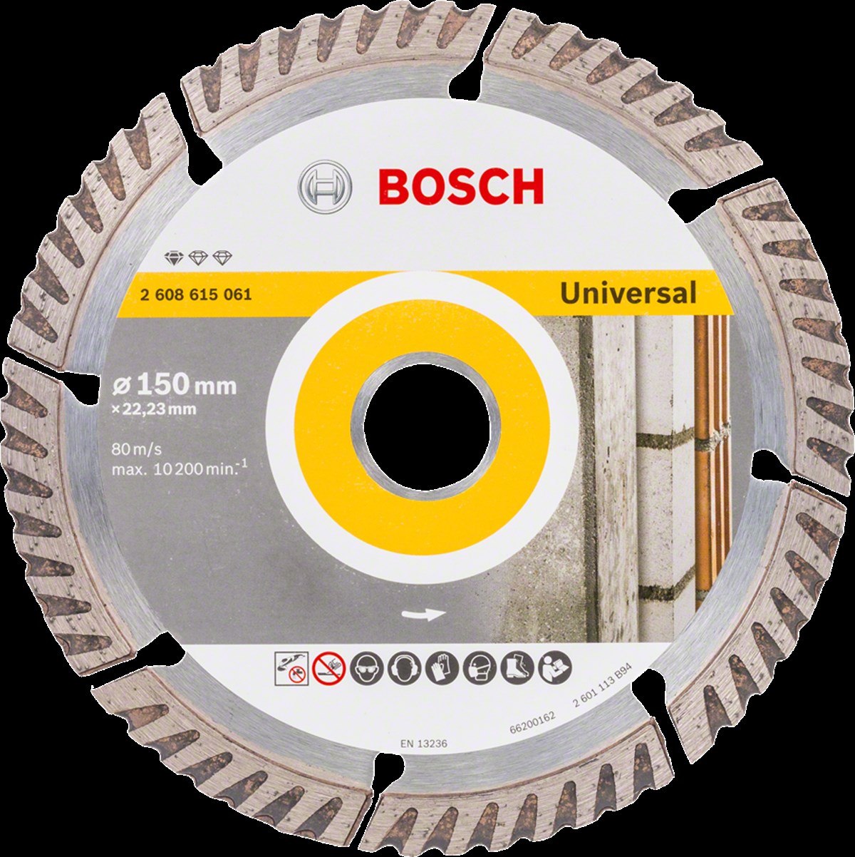 Bosch - Standard Seri Genel Yapı Malzemeleri İçin Elmas Kesme Diski 150 mm