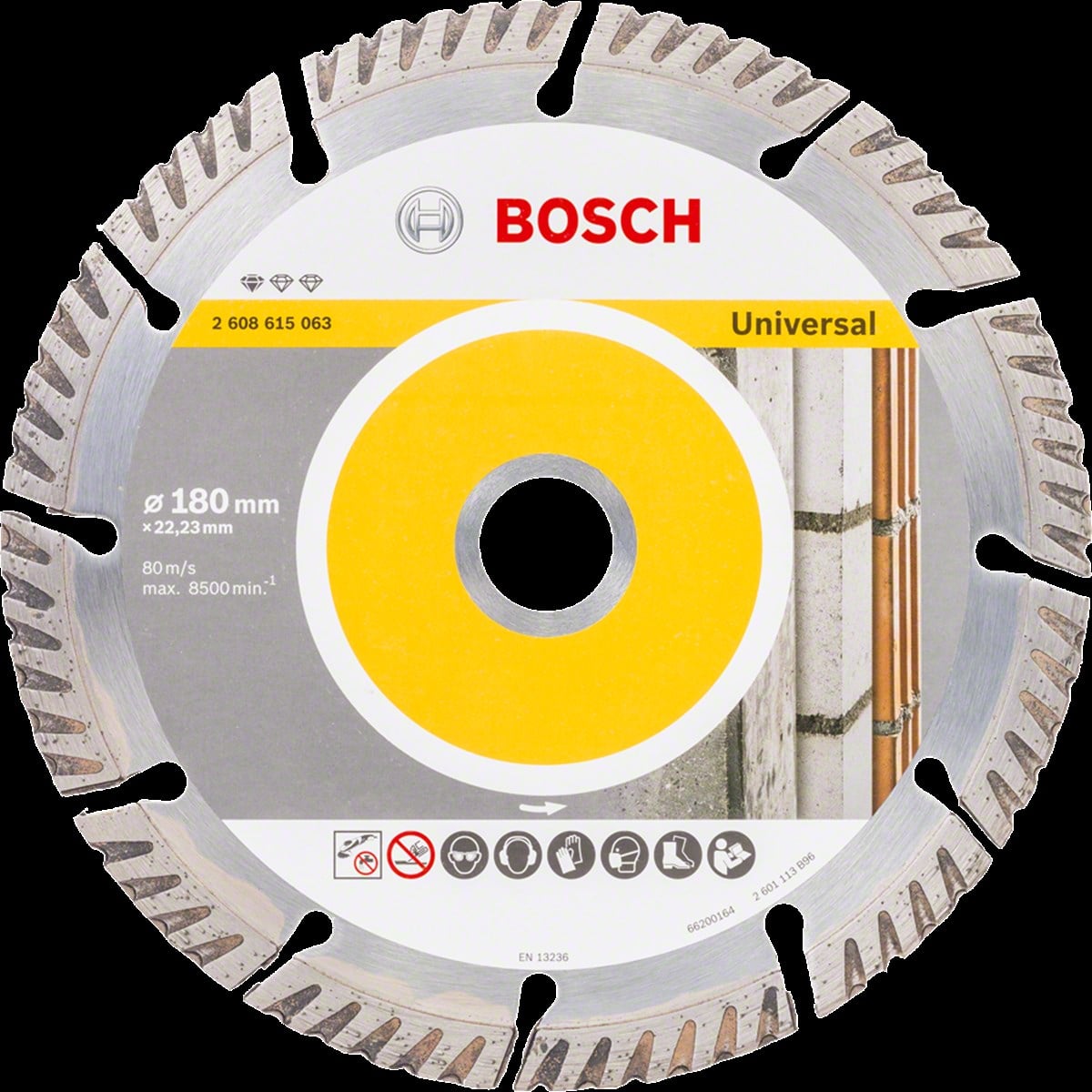 Bosch - Standard Seri Genel Yapı Malzemeleri İçin Elmas Kesme Diski 180 mm 10lu Paket