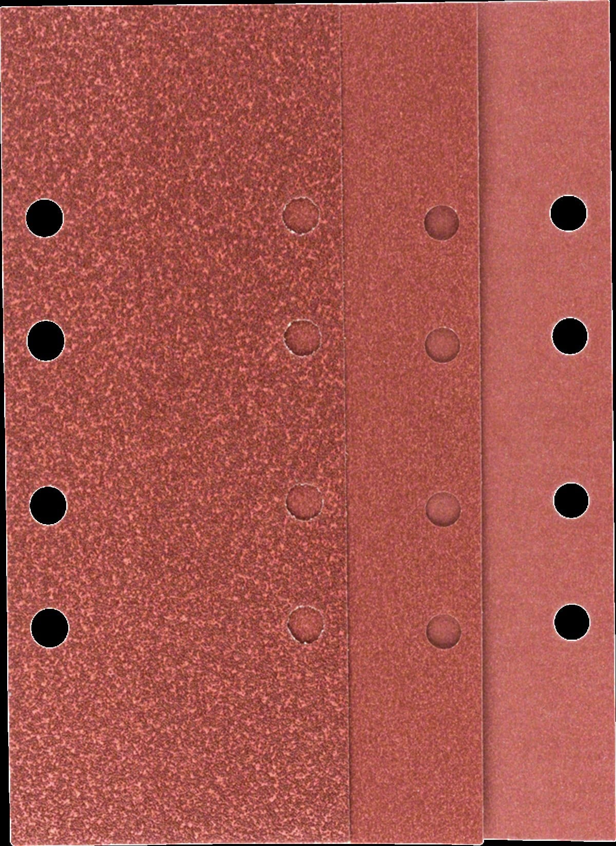 Bosch - Titreşimli Zımpara Kağıdı 10lu Set, 93 x 230 mm 60/120/180 Kum 8 Delik
