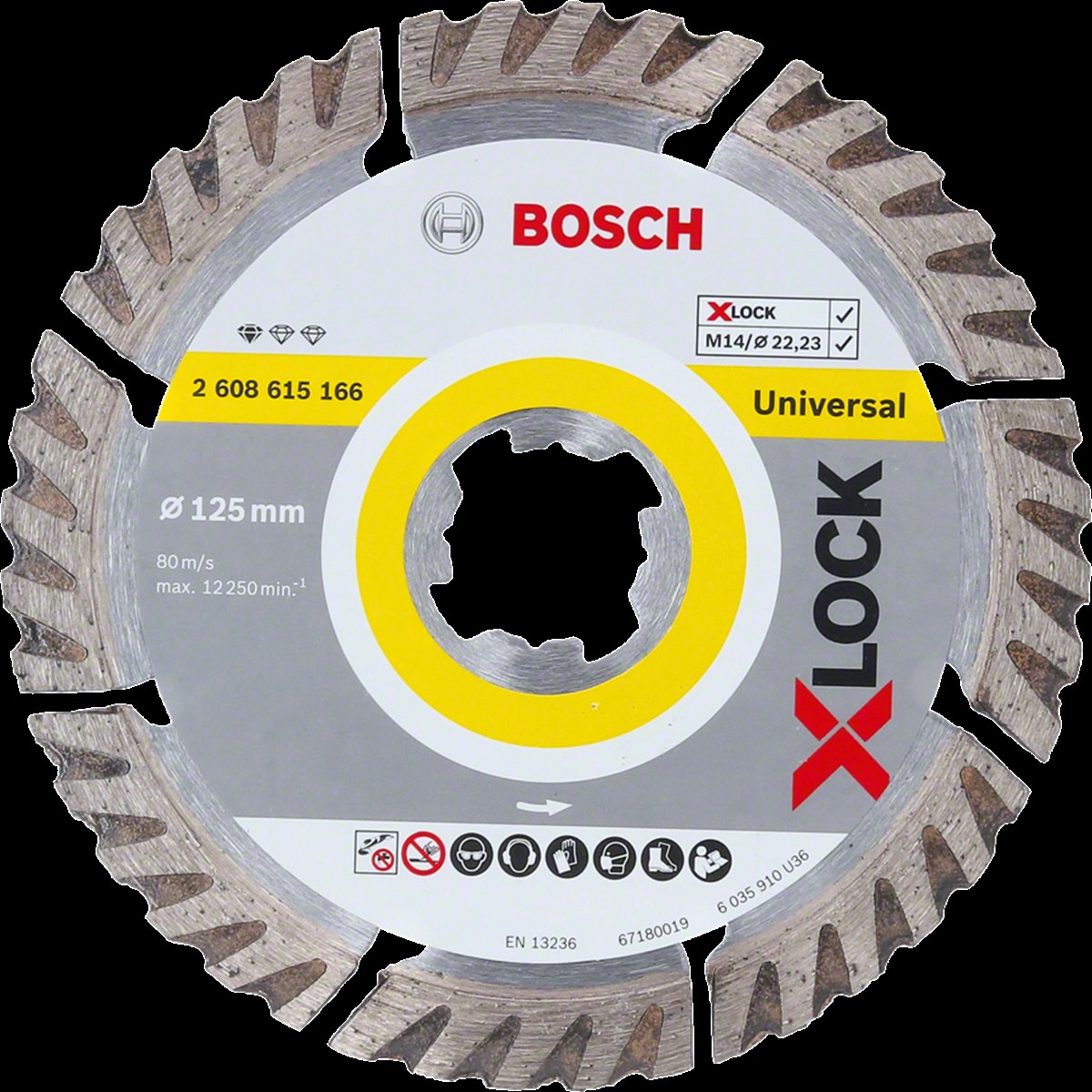 Bosch - X-LOCK - Standard Seri Genel Yapı Malzemeleri İçin Elmas Kesme Diski 125 mm