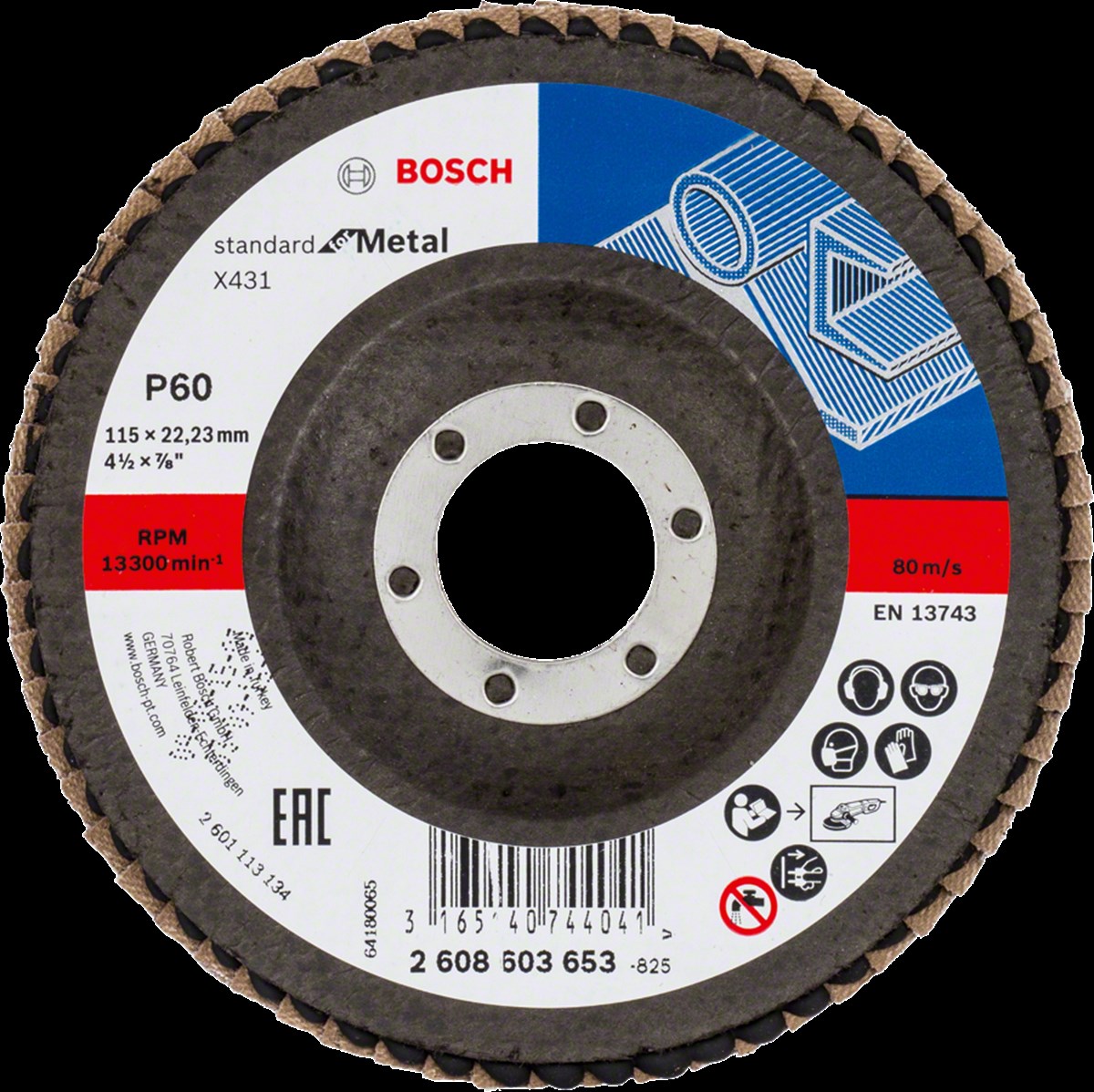 Bosch - 115 mm 60 Kum Standard Seri AlOX Flap Disk