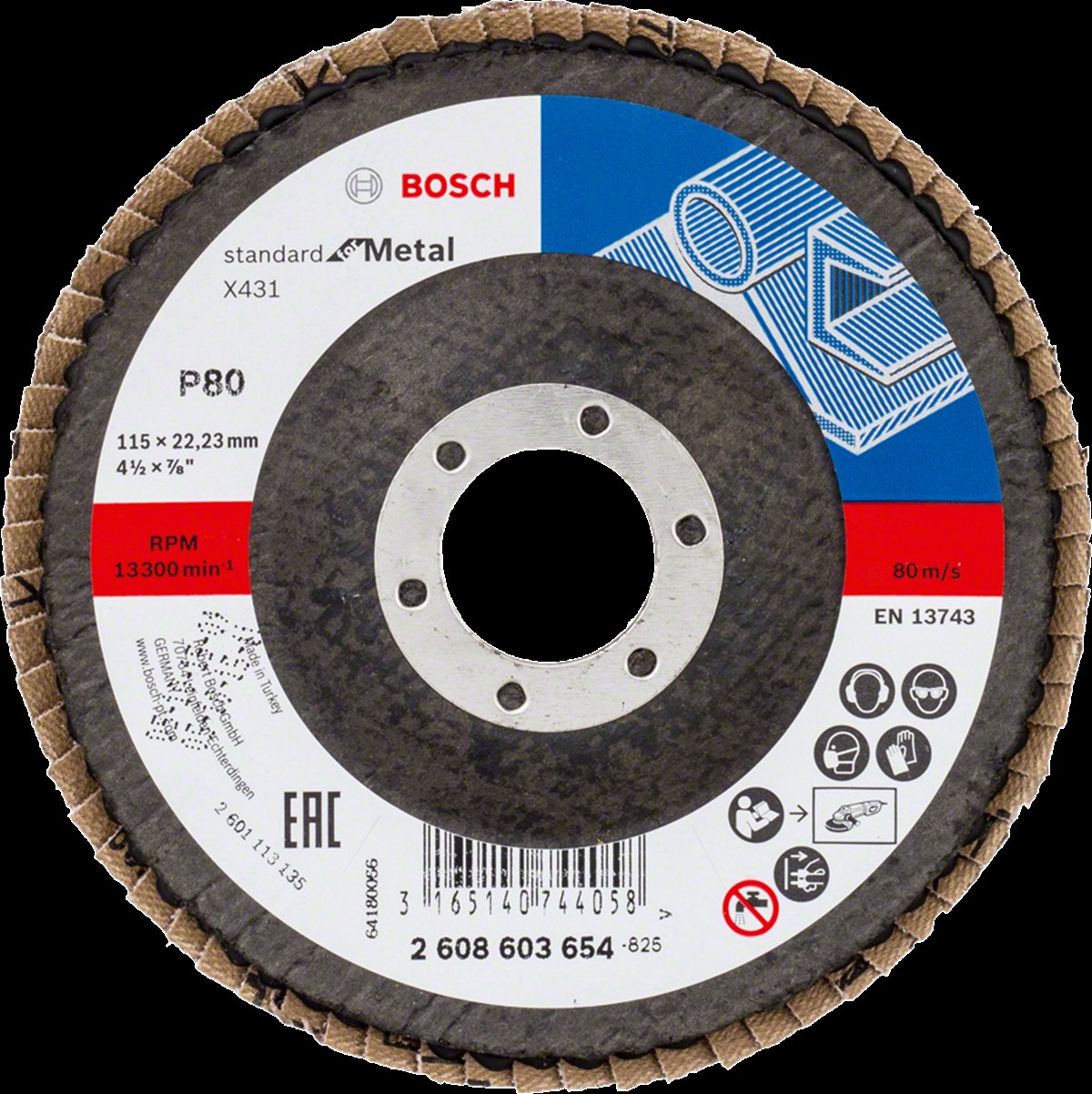 Bosch - 115 mm 80 Kum Standard Seri AlOX Flap Disk