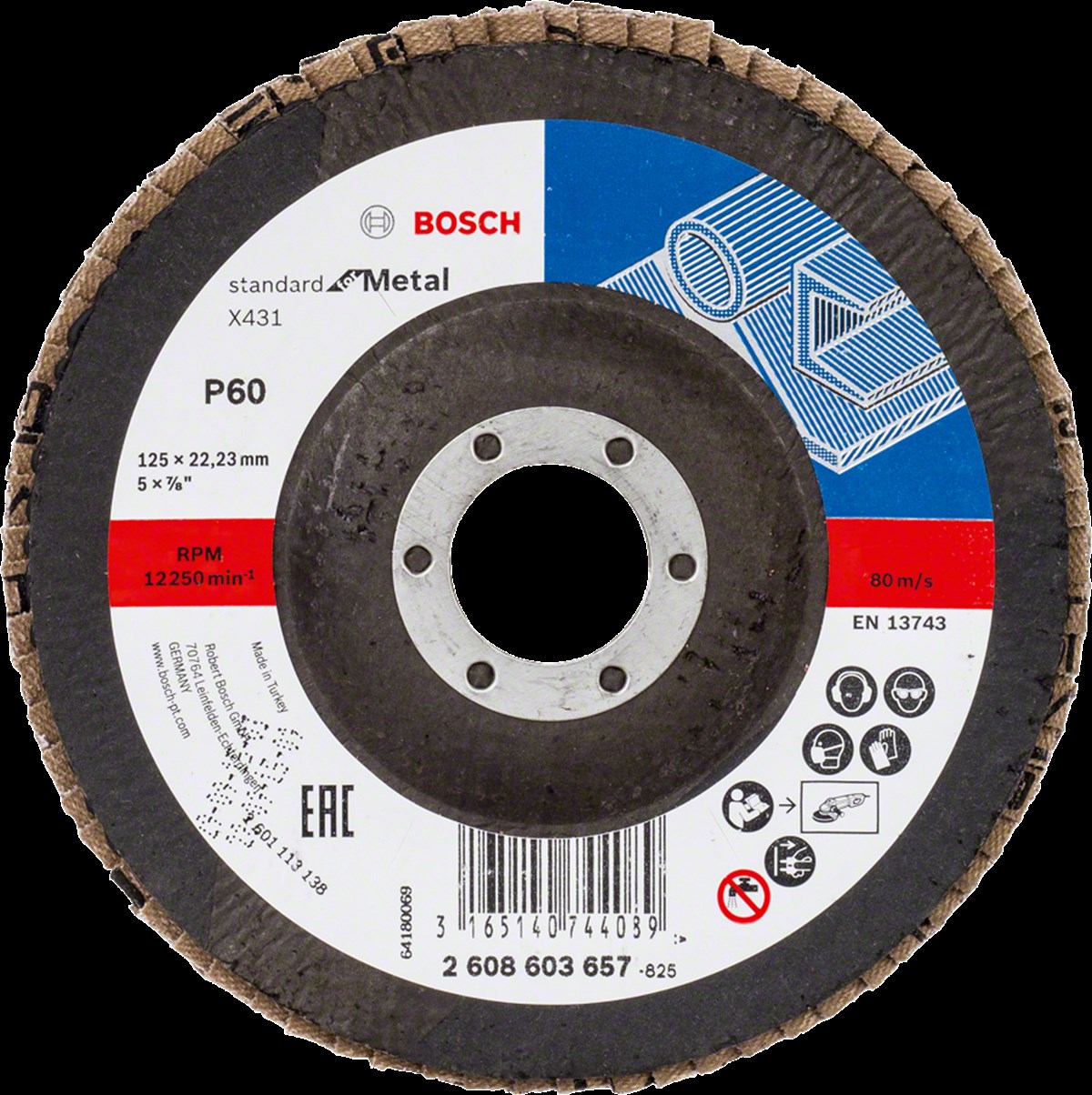 Bosch - 125 mm 60 Kum Standard Seri AlOX Flap Disk