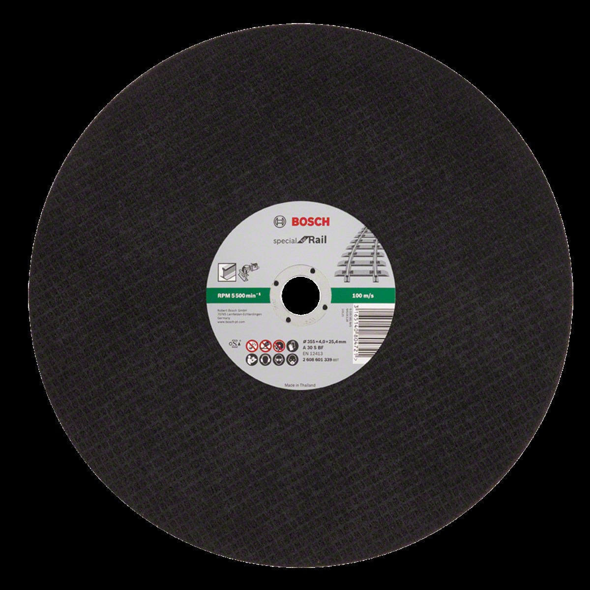 Bosch - 355*4,0 mm Ray Kesme İçin Özel Kesme Diski