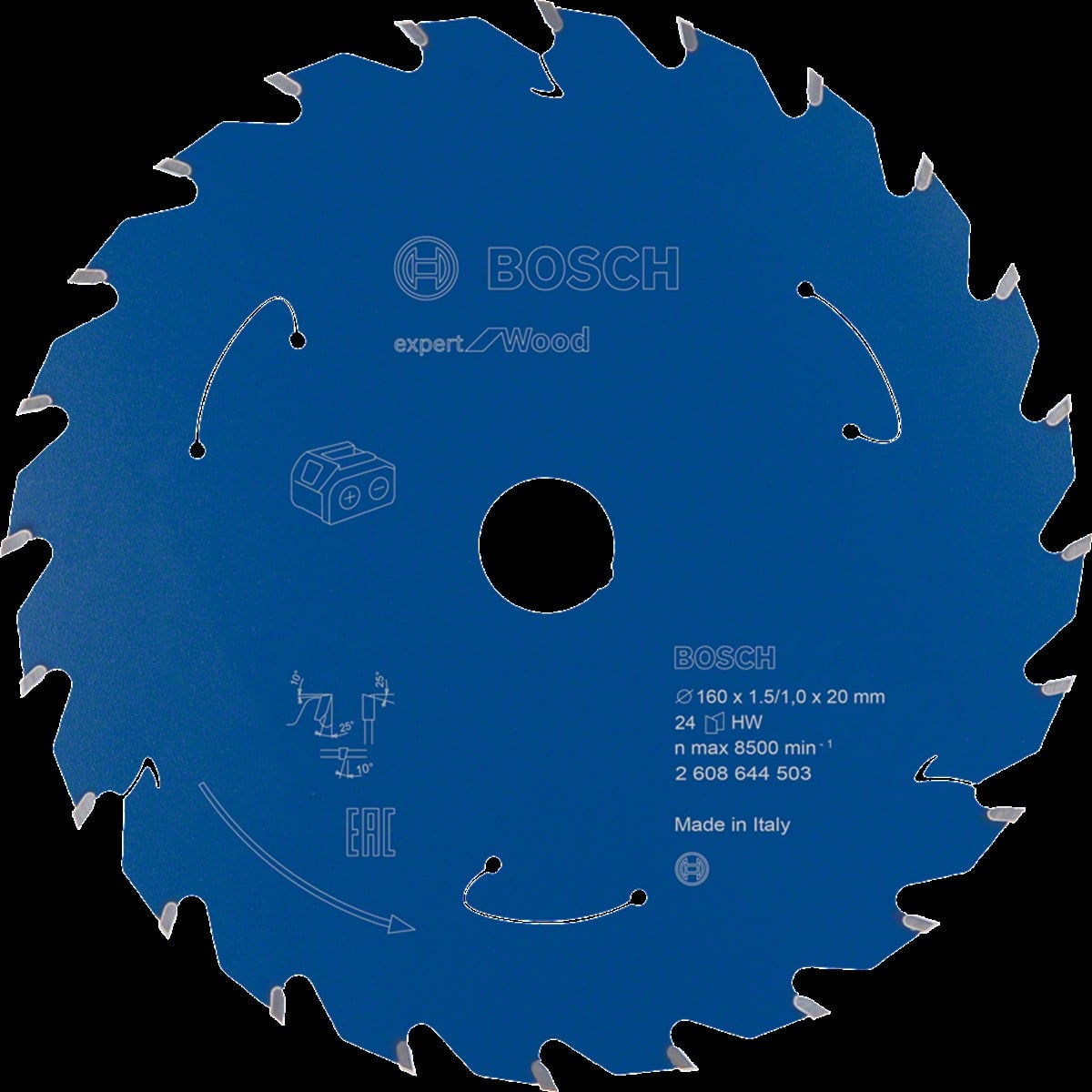 Bosch - Expert for Serisi Ahşap için Akülü Daire Testere Bıçağı 160*20 mm 24 Diş