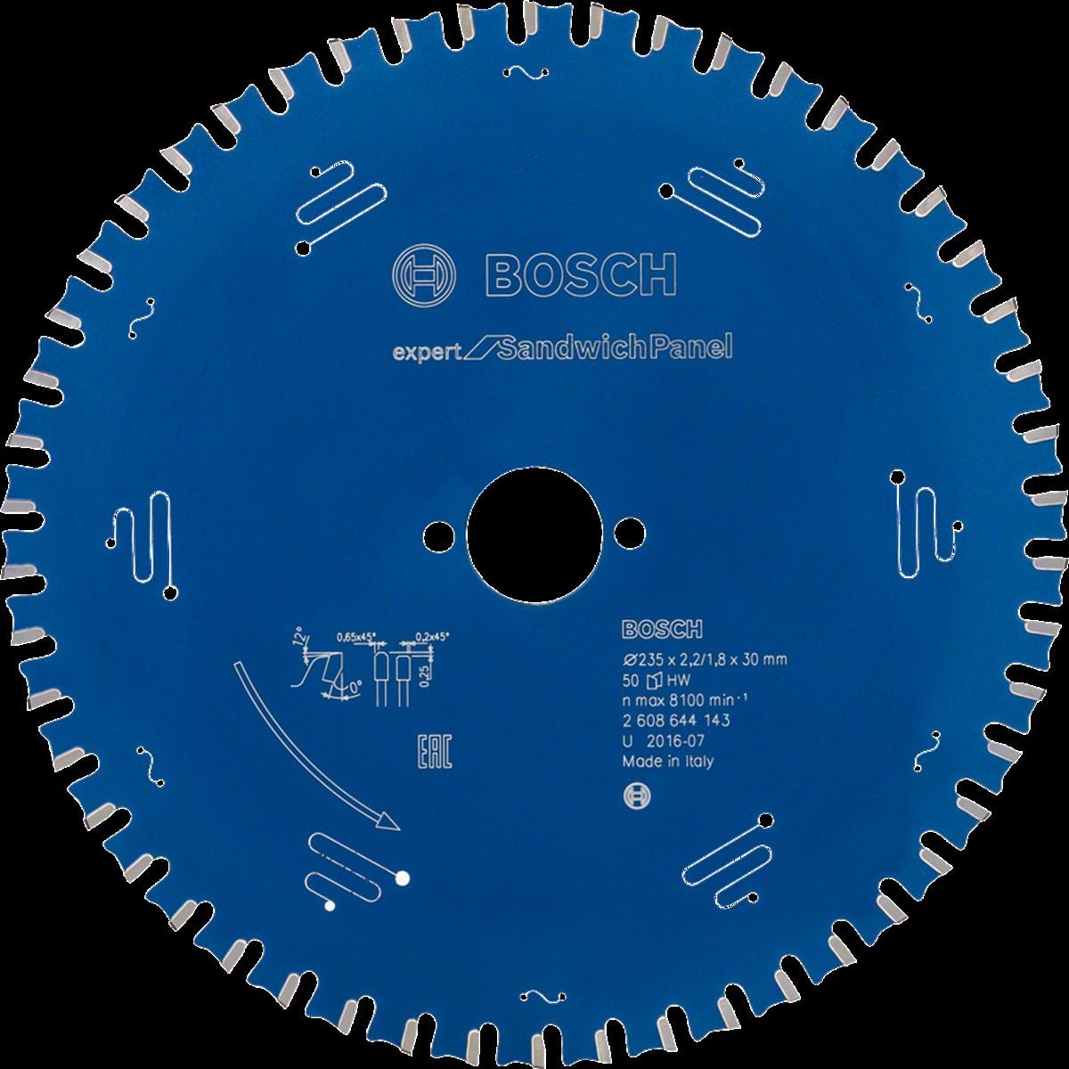 Bosch - Expert Serisi Çelik Levhalı Sandviç Panelleri için Daire Testere Bıçağı 235*30 mm 50 Diş