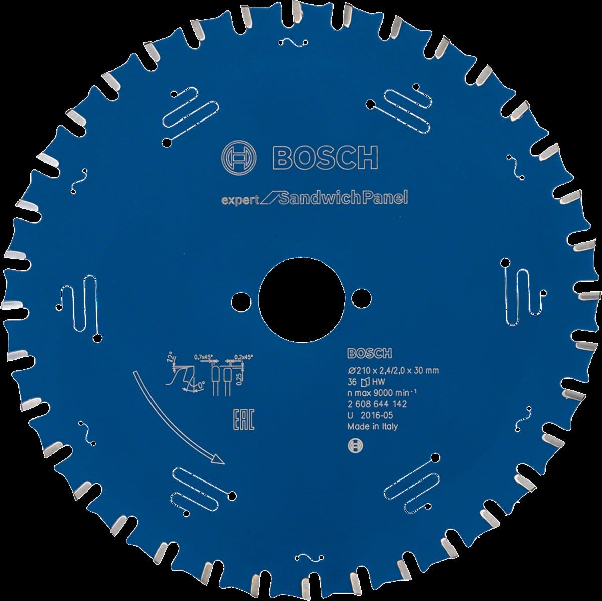 Bosch - Expert Serisi Çelik Levhalı Sandviç Panelleri için Daire Testere Bıçağı 210*30 mm 36 Diş
