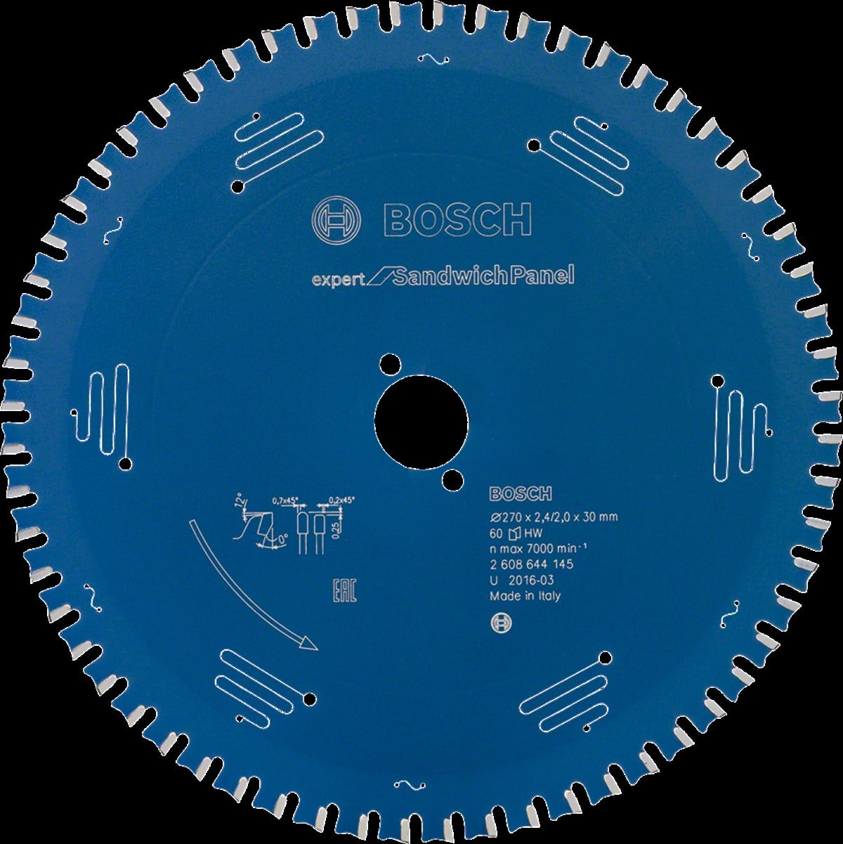 Bosch - Expert Serisi Çelik Levhalı Sandviç Panelleri için Daire Testere Bıçağı 270*30 mm 60 Diş