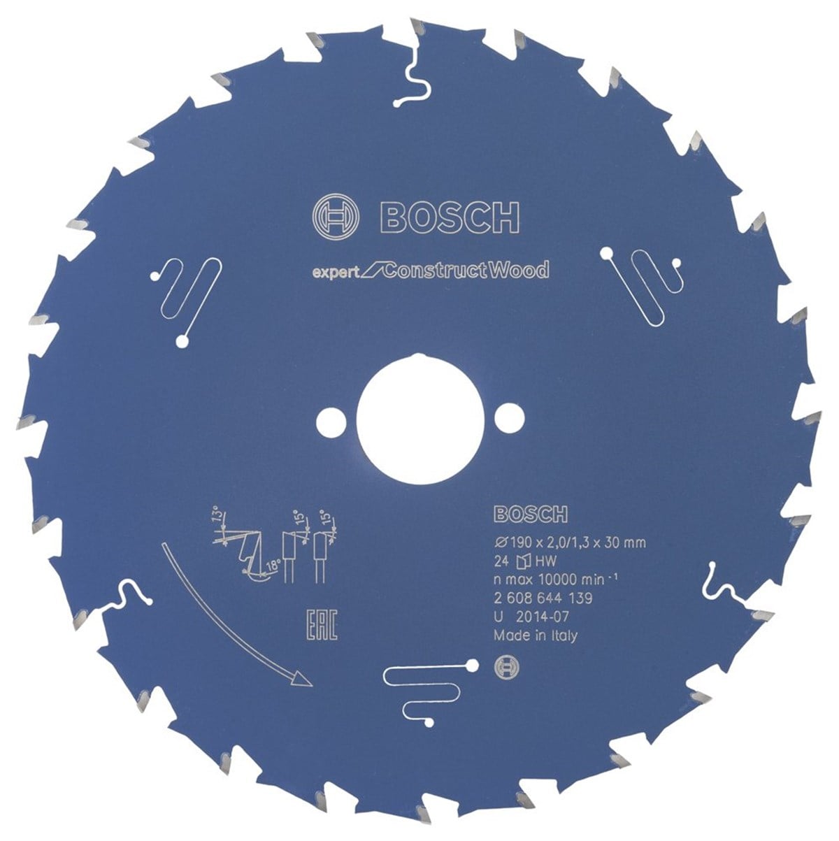 Bosch - Expert Serisi İnşaat Ahşabı için Daire Testere Bıçağı 190*30 mm 24 Diş