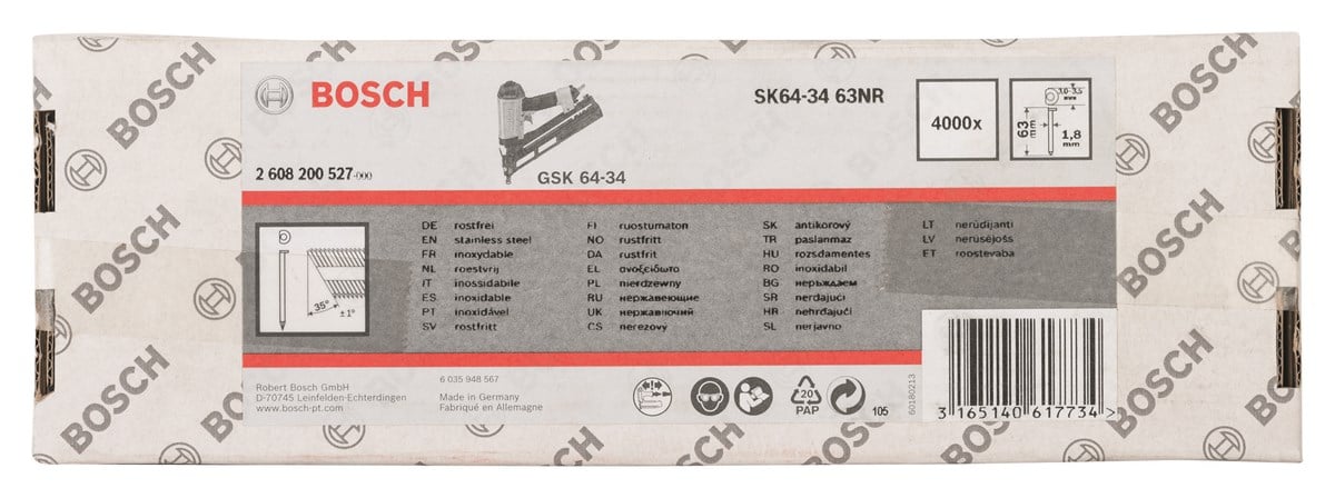 Bosch - GSK 64/34  63 mm 4000li Paslanmaz