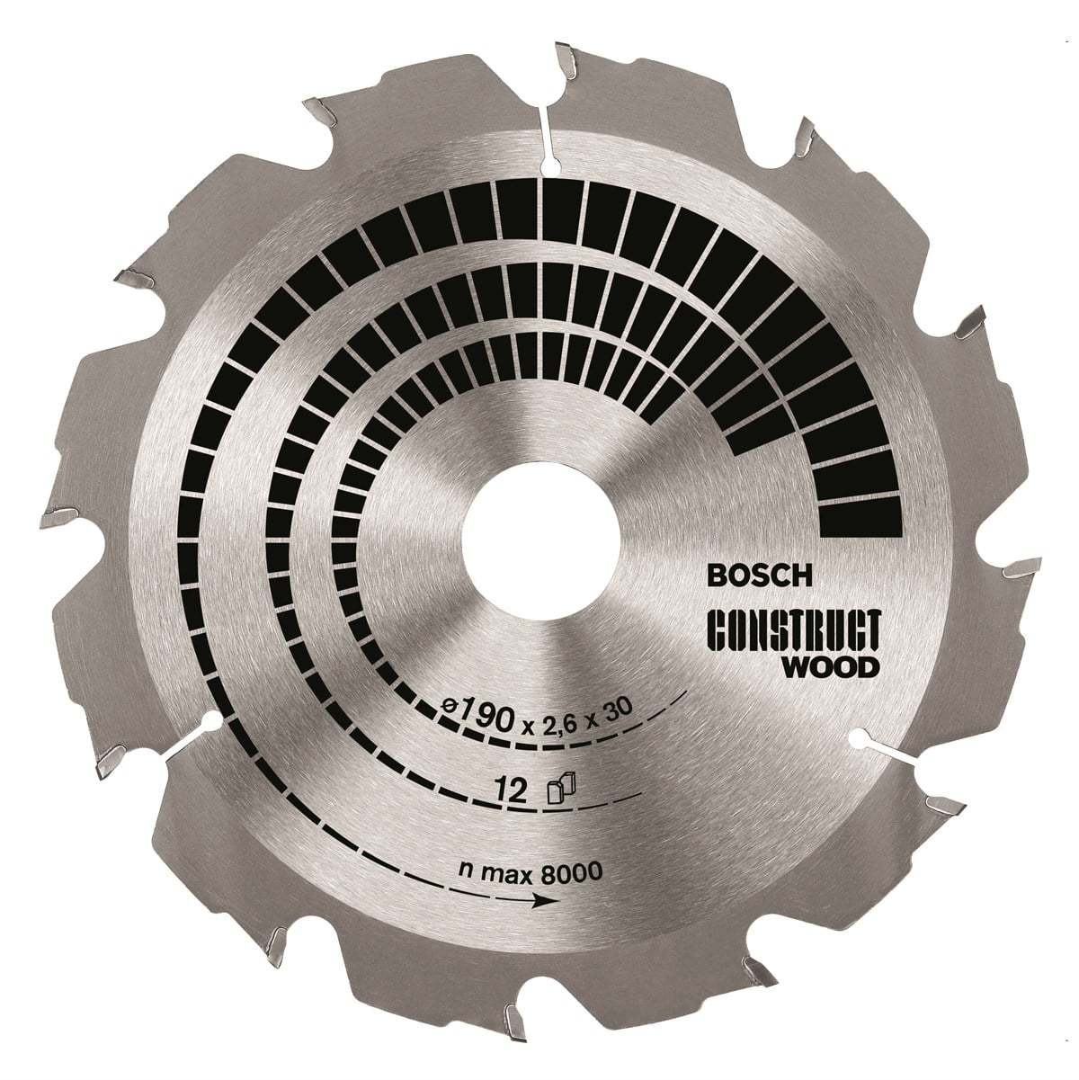 Bosch - Optiline Serisi İnşaat Ahşabı için Daire Testere Bıçağı 190*30 mm 12 Diş