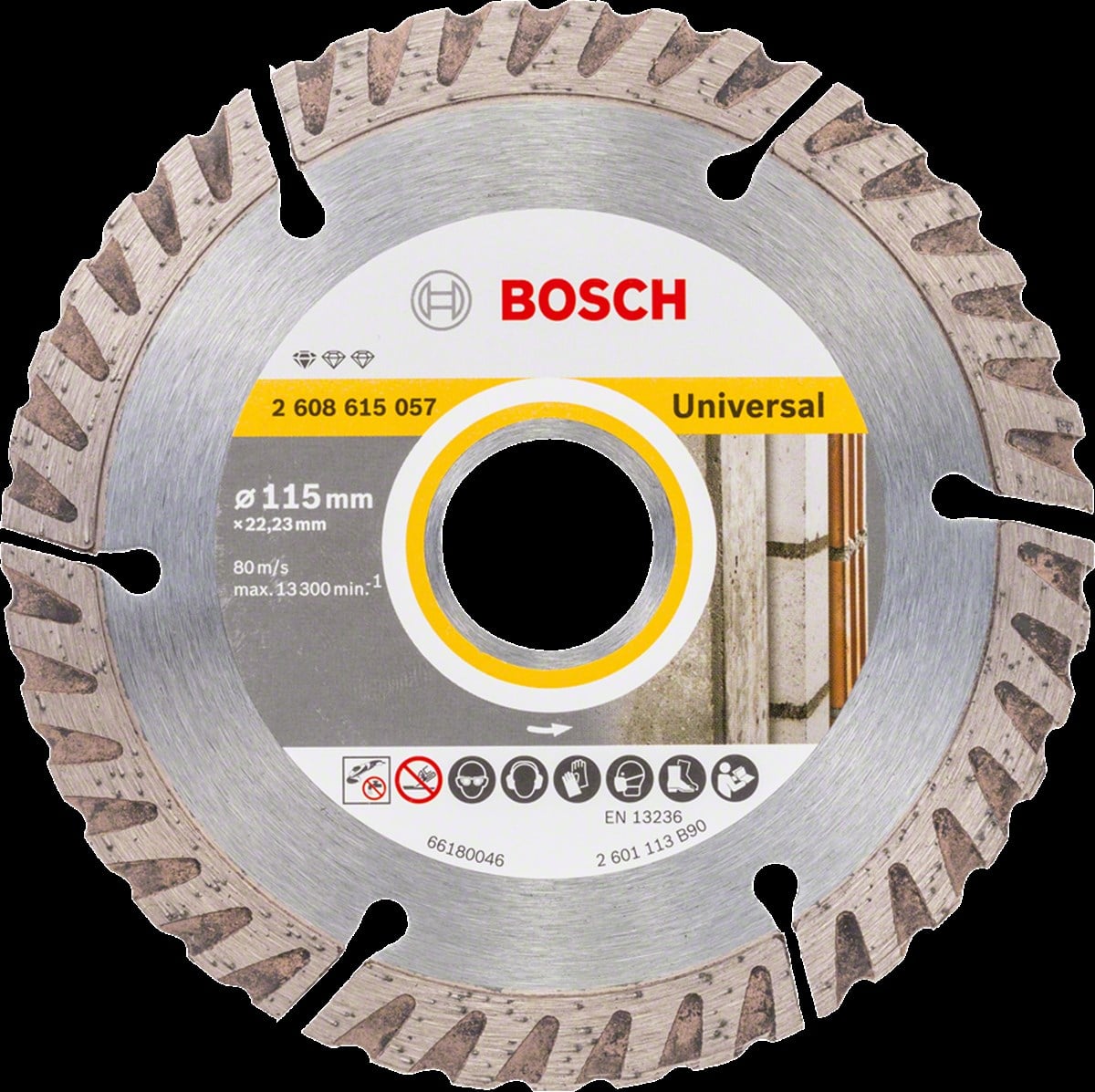 Bosch - Standard Seri Genel Yapı Malzemeleri İçin Elmas Kesme Diski 115 mm 10'lu Paket