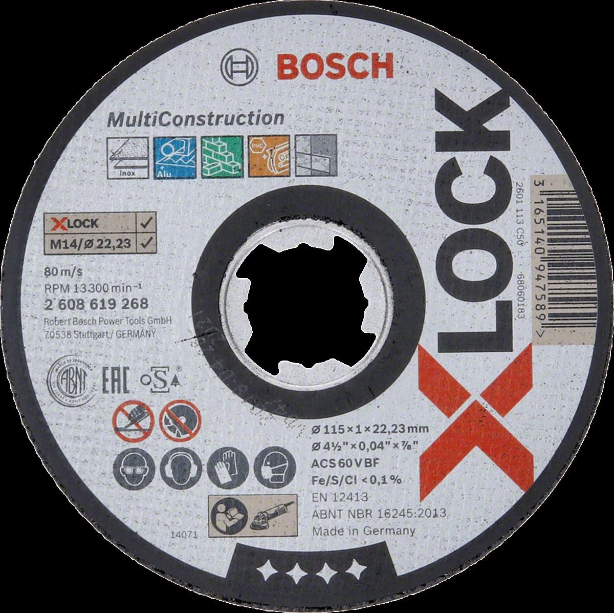 Bosch - X-LOCK - 115*1,0 mm Çoklu Malzemelerde Kullanım İçin Düz Kesme Diski (Taş)