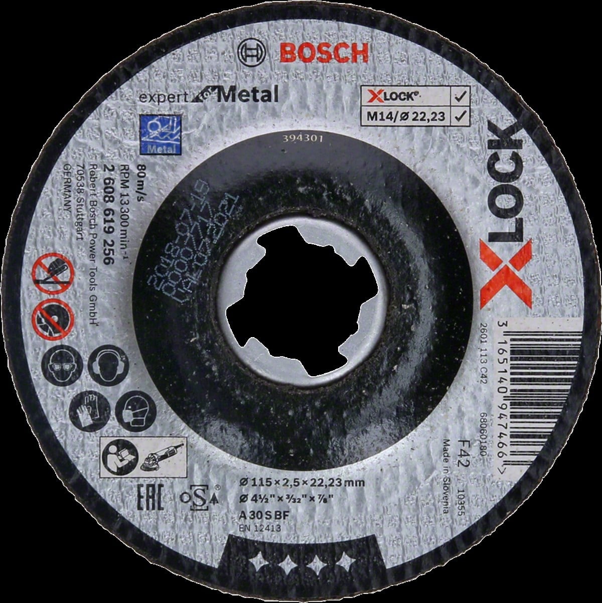 Bosch - X-LOCK - 115*2,5 mm Expert Serisi Bombeli Metal Kesme Diski (Taş)
