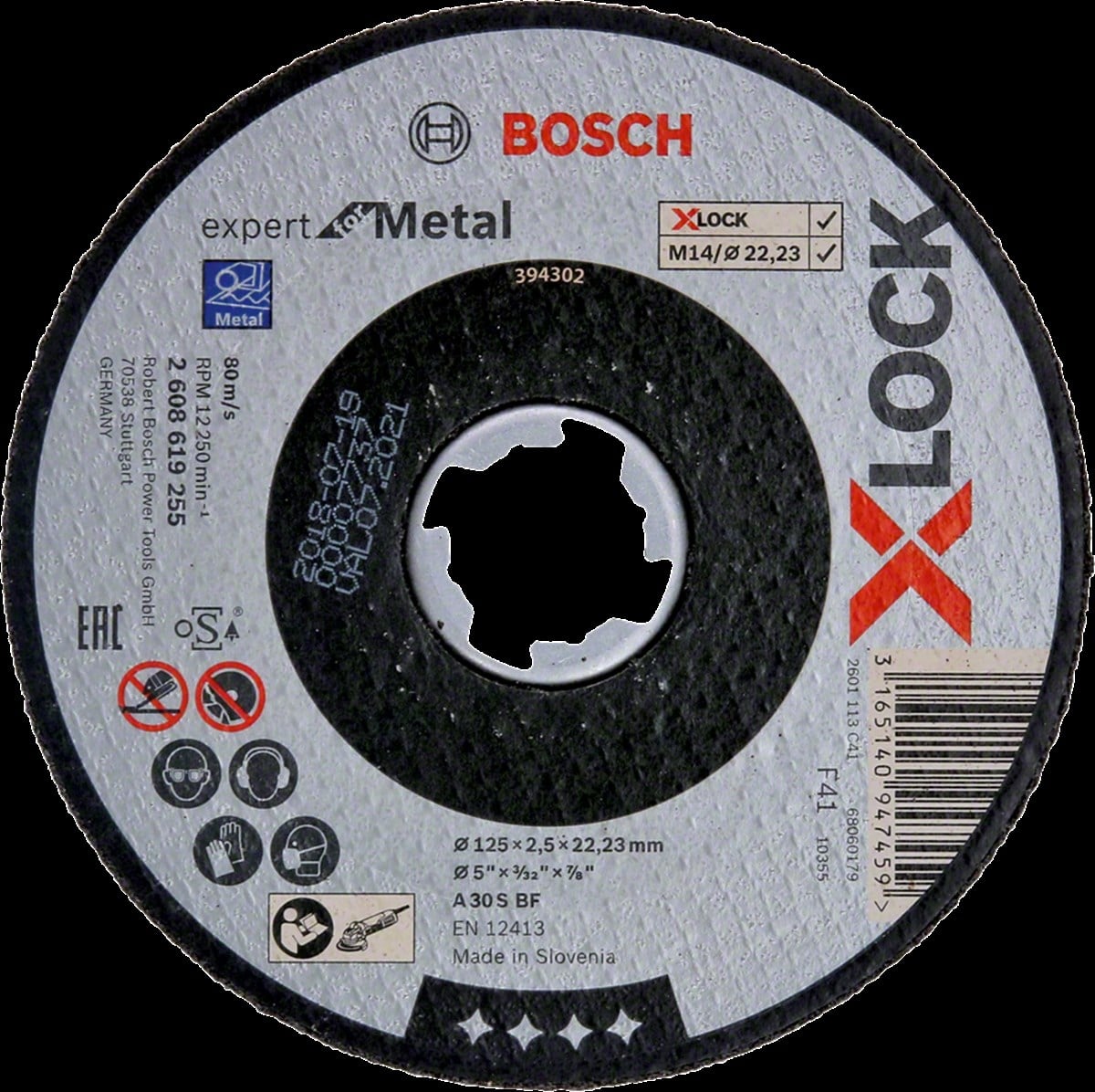 Bosch - X-LOCK - 125*2,5 mm Expert Serisi Düz Metal Kesme Diski (Taş)