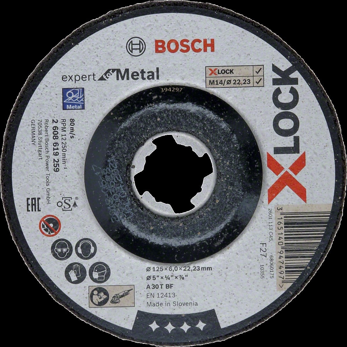 Bosch - X-LOCK - 125*6,0 mm Expert Serisi Bombeli Metal Taşlama Diski (Taş)