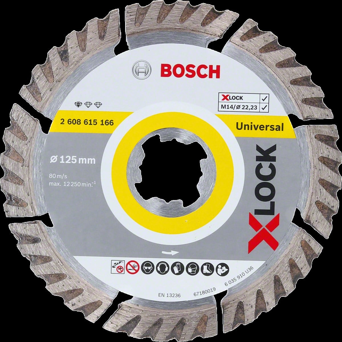 Bosch - X-LOCK - Standard Seri Genel Yapı Malzemeleri İçin Elmas Kesme Diski 125 mm