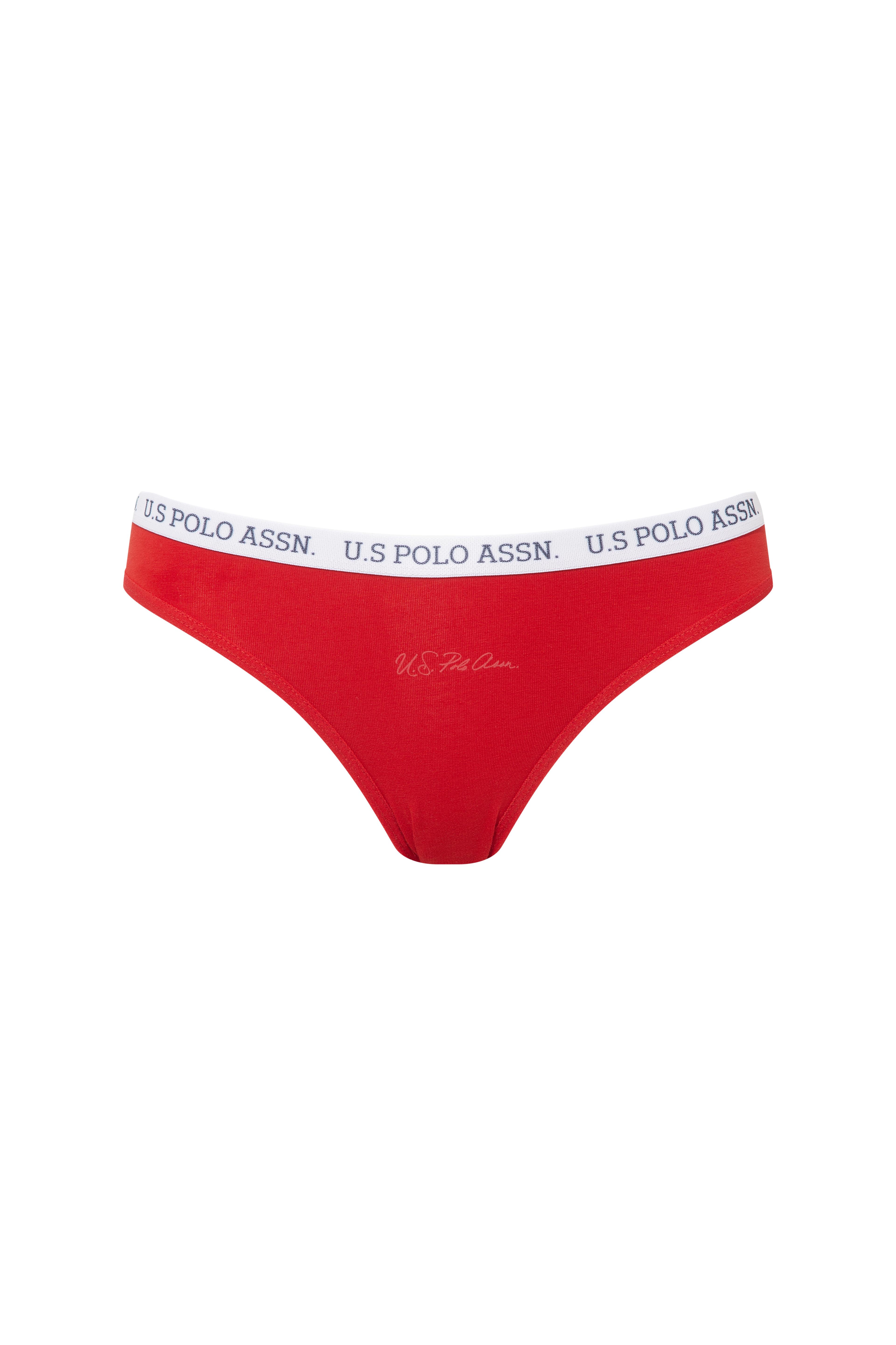  Kadın Kırmızı - Lacivert -  Baskılı 3 lü Slip  - US.01.66455 552