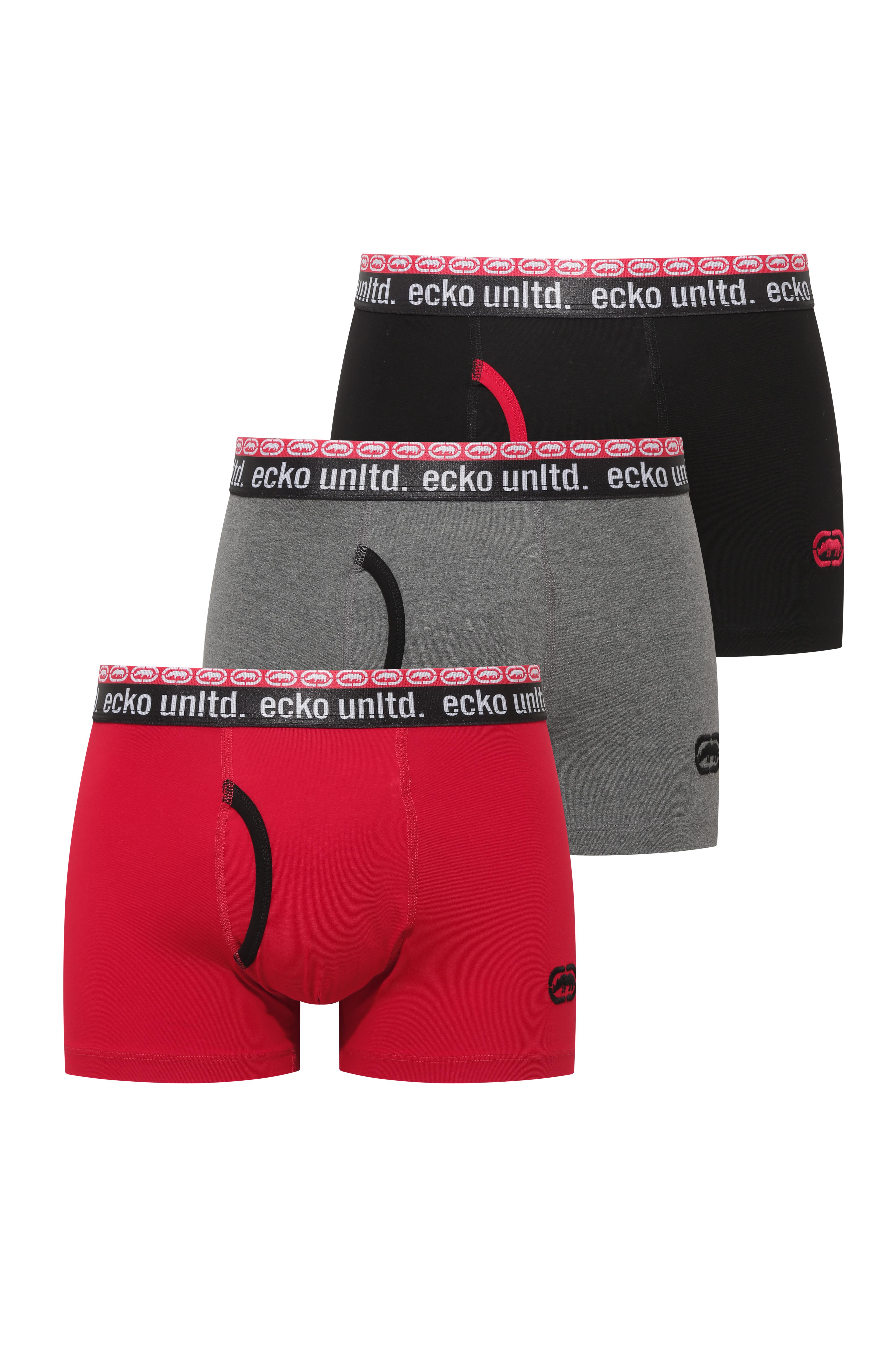Ecko Siyah - Antrasit Melanj - Kırmızı 3'lü Boxer - ECKO.01.40007 597
