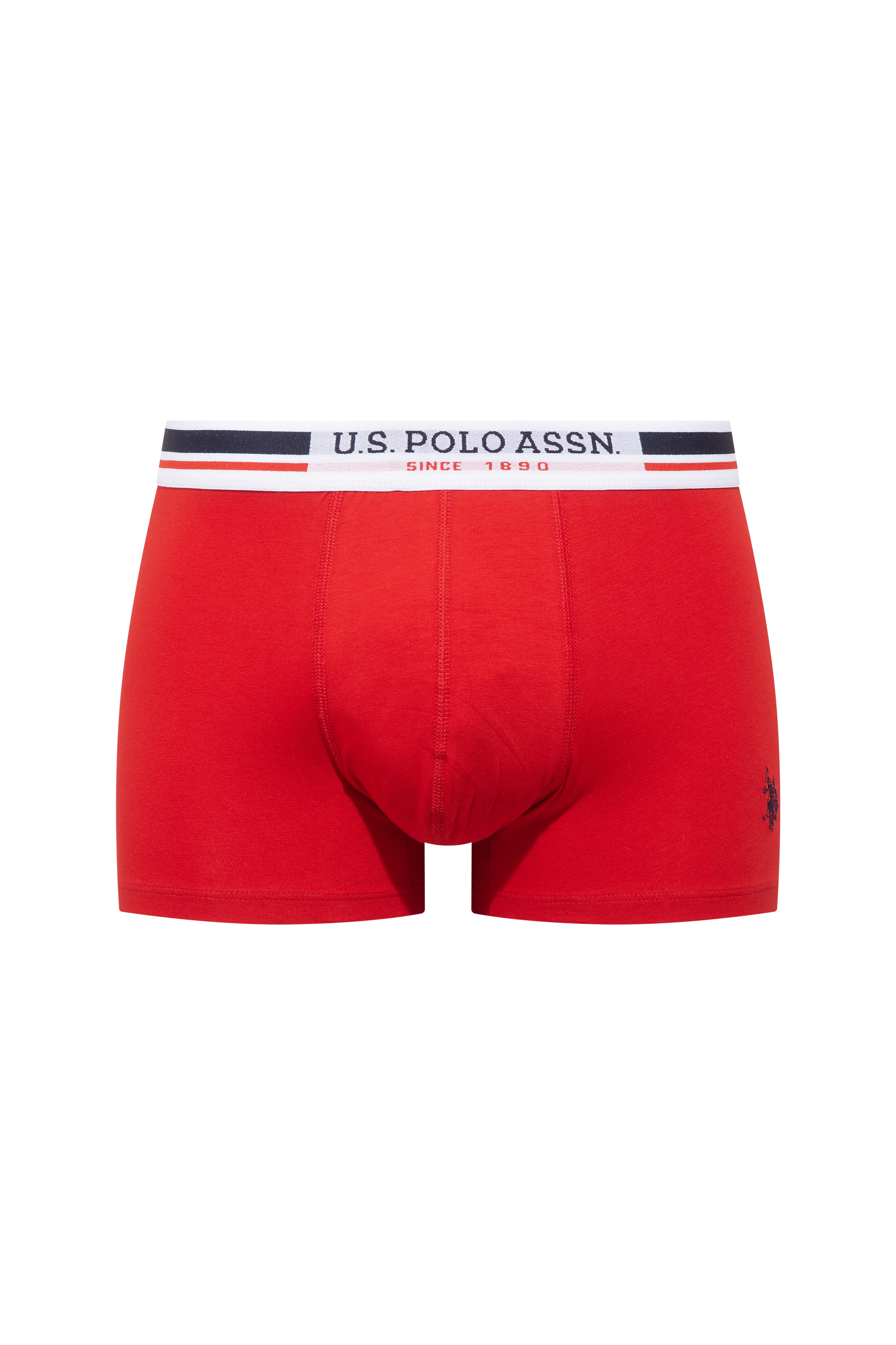 U.S. Polo Assn. 80651 200 Lacivert - Kırmızı - Gri Melanj 3 lü Boxer  - US.01.80651.INT 200 427