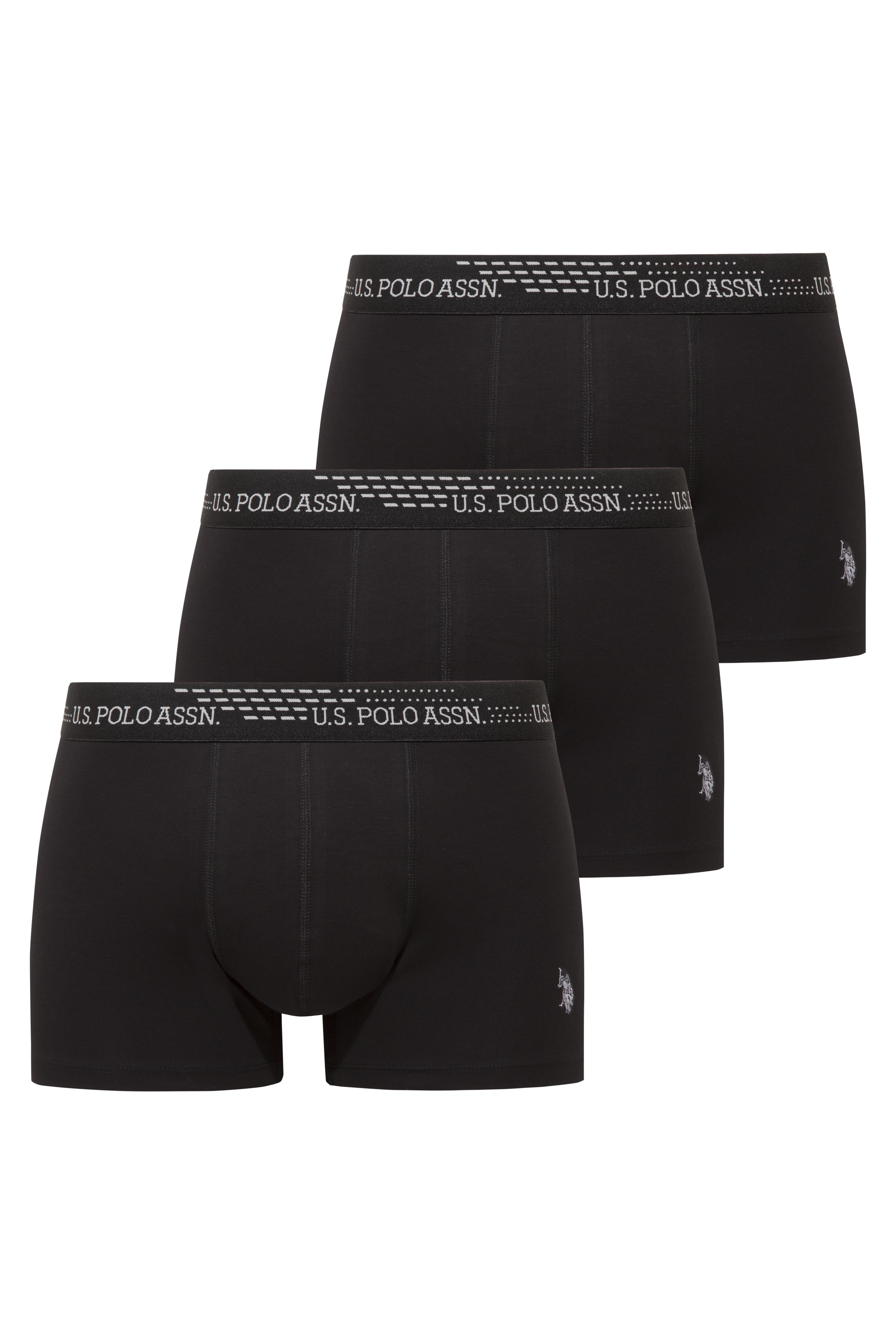 U.S. Polo Assn. 80652 Erkek Siyah 3 lü Boxer  - US.01.80652.INT 140