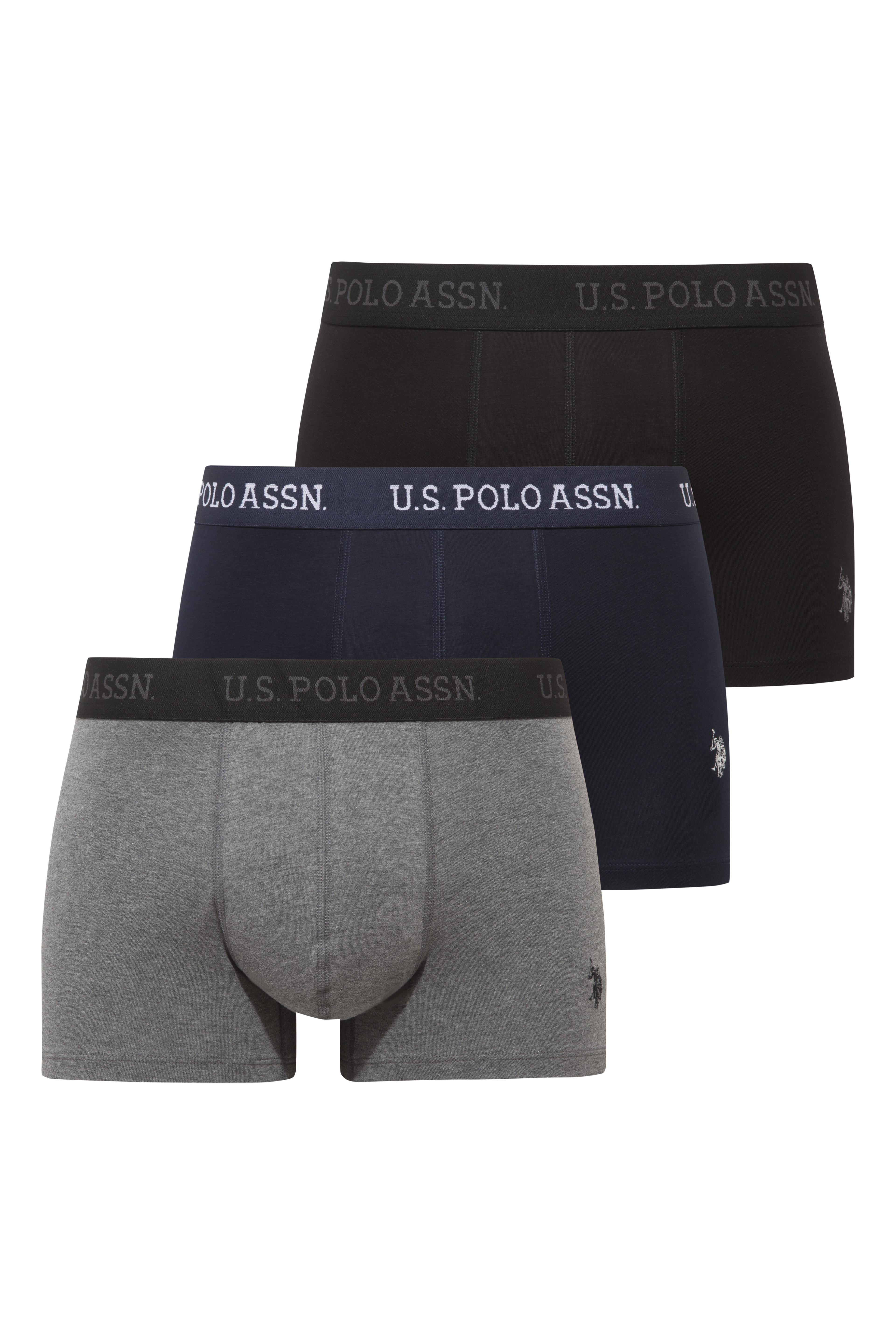 U.S. Polo Assn. Erkek 200 Siyah - Antrasit  Melanj- Lacivert 3 lü Boxer  - US.01.80650.INT