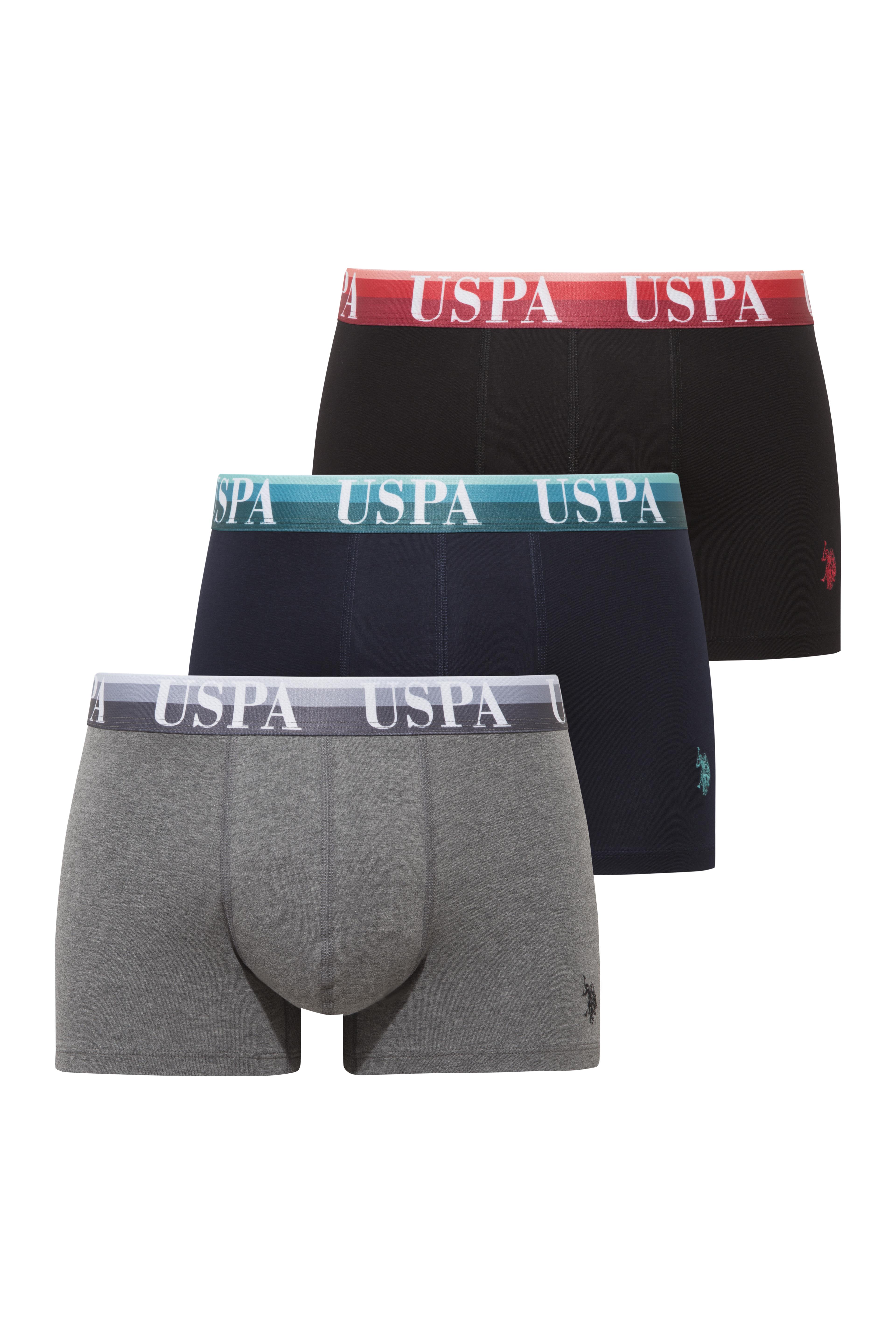 U.S. Polo Assn. Erkek 201 Siyah - Antrasit  Melanj- Lacivert 3 lü Boxer  - US.01.80650.INT 508
