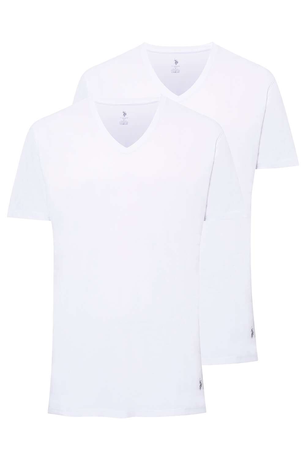 U.S. Polo Assn. Erkek Beyaz 2 Li T-Shirt - US.01.80199 120
